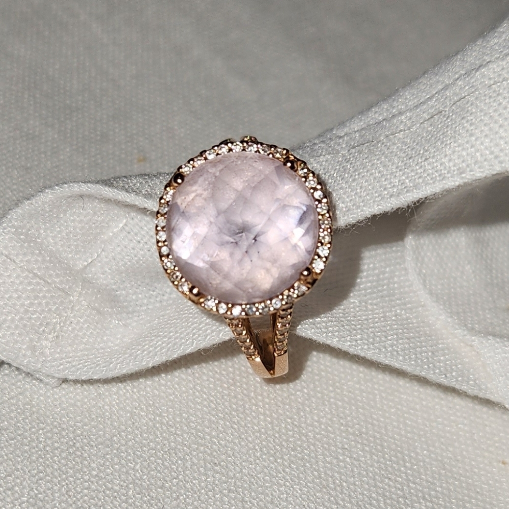ANNE SISTERON 14 K Rose Gold Pink Amethyst ring